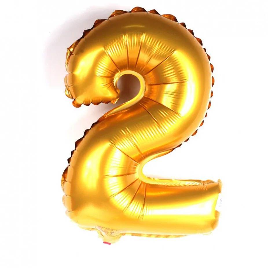 BALAO METALIZADO NUMEROS 40CM DOURADO